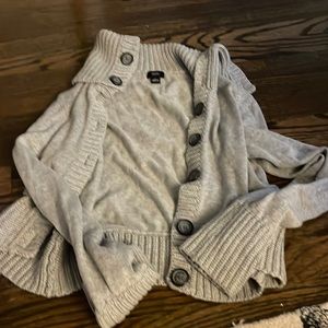 Grey button sweater